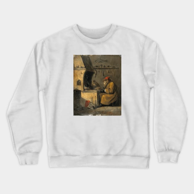 A Monkey Alchemist - Early 19th Century Painting by Edmund Bristow Crewneck Sweatshirt by Naves